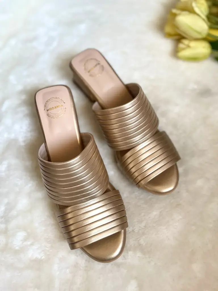 Gold Pleated Heels